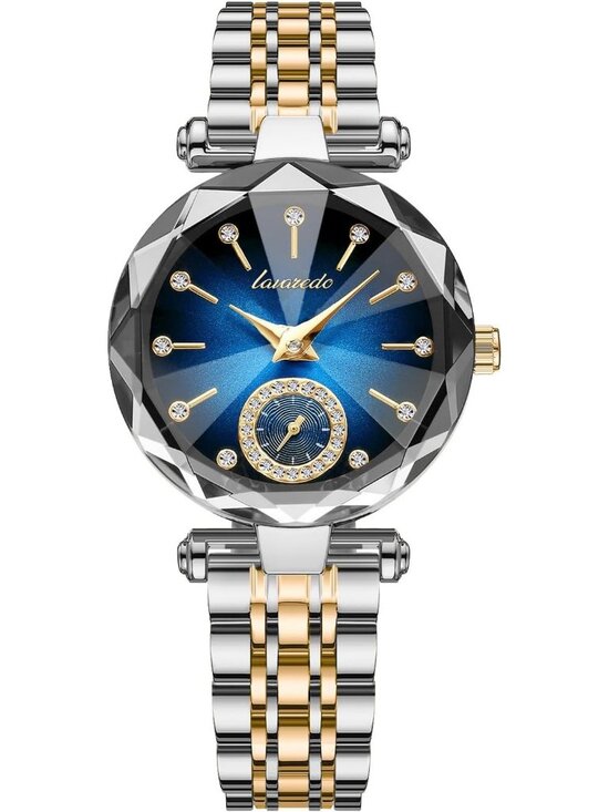 Women\'s Silver Blue Elegant Stainless Steel Creative Diamond Dial Round Watch main image 5